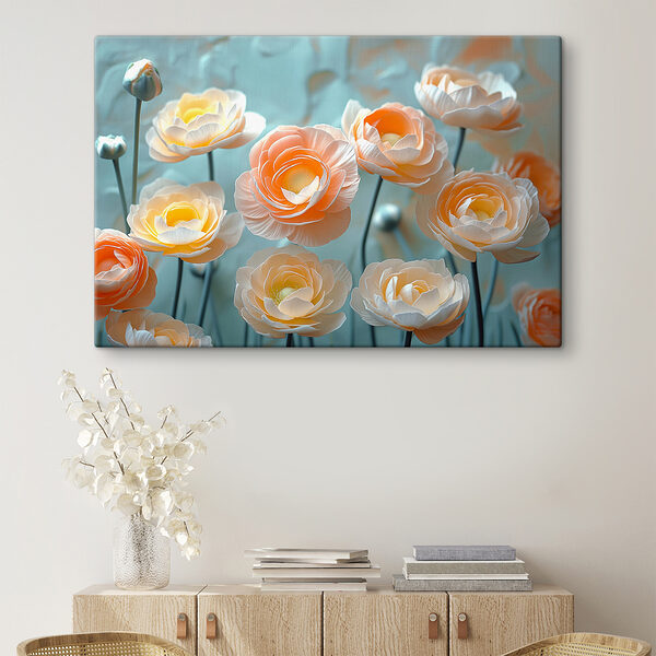 Group of white and orange flowers