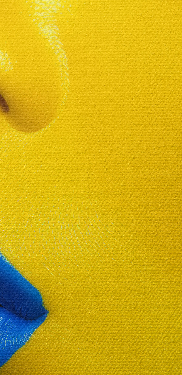 Close up of a woman's face with blue makeup Close up of a woman's face with blue makeup