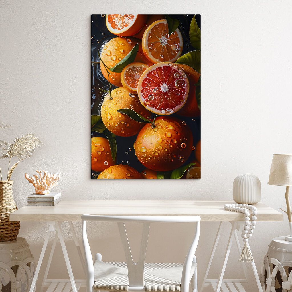 Group of oranges with water drops on them