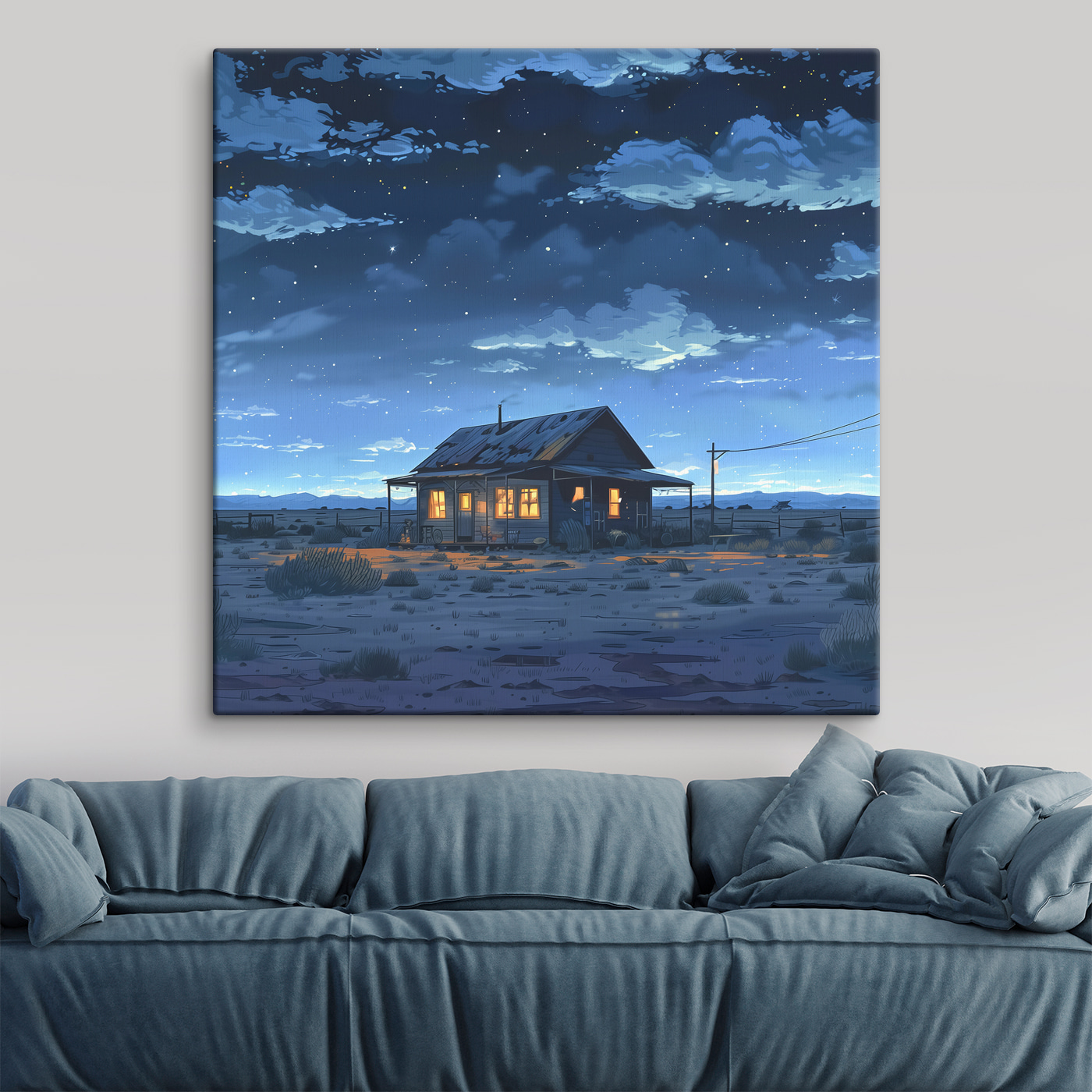 House in the desert at night House in the desert at night
