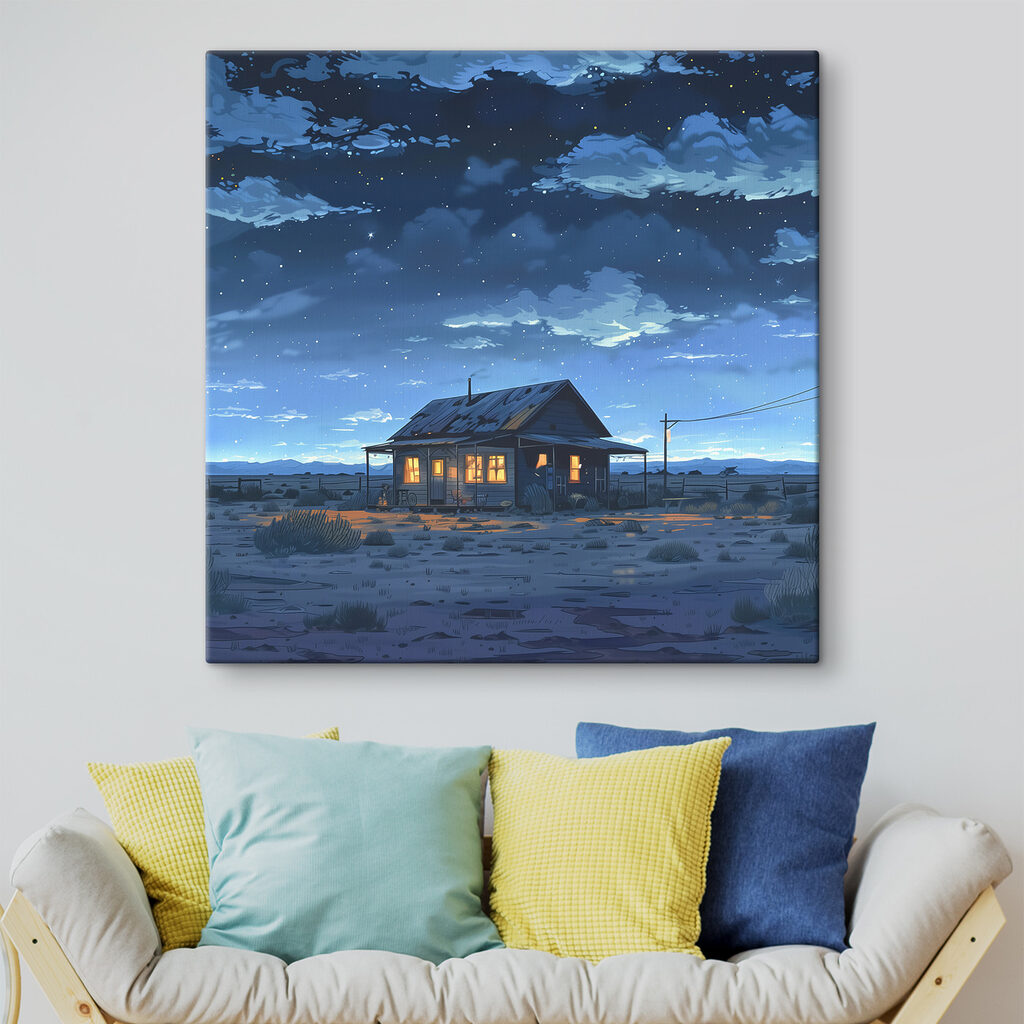 House in the desert at night House in the desert at night