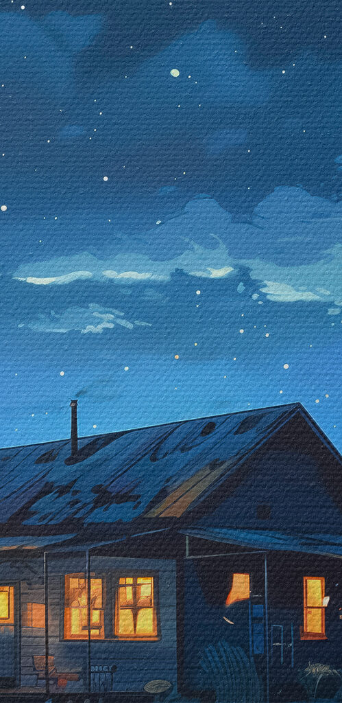 House in the desert at night House in the desert at night