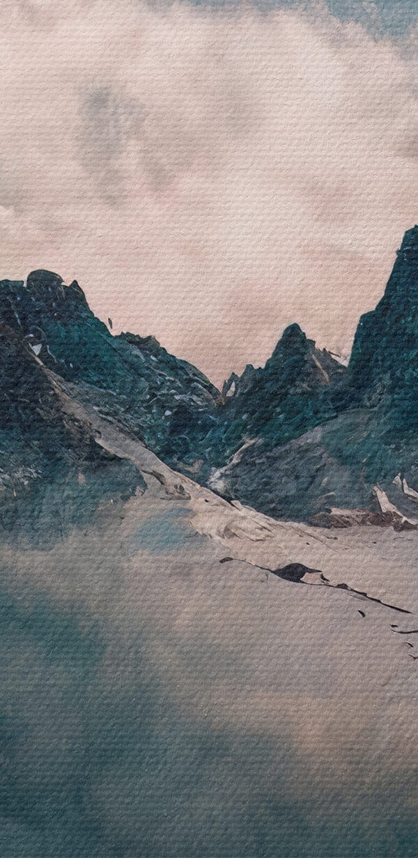 Snowy mountain tops with clouds Snowy mountain tops with clouds