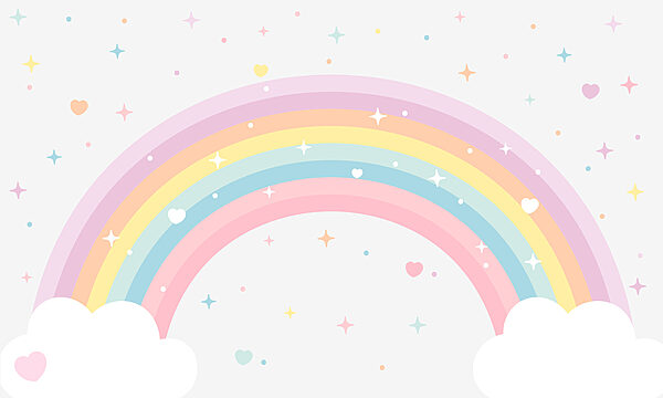 Arcobaleno con nuvole e stelle w08109p 600x360 - Arcobaleno con nuvole e stelle