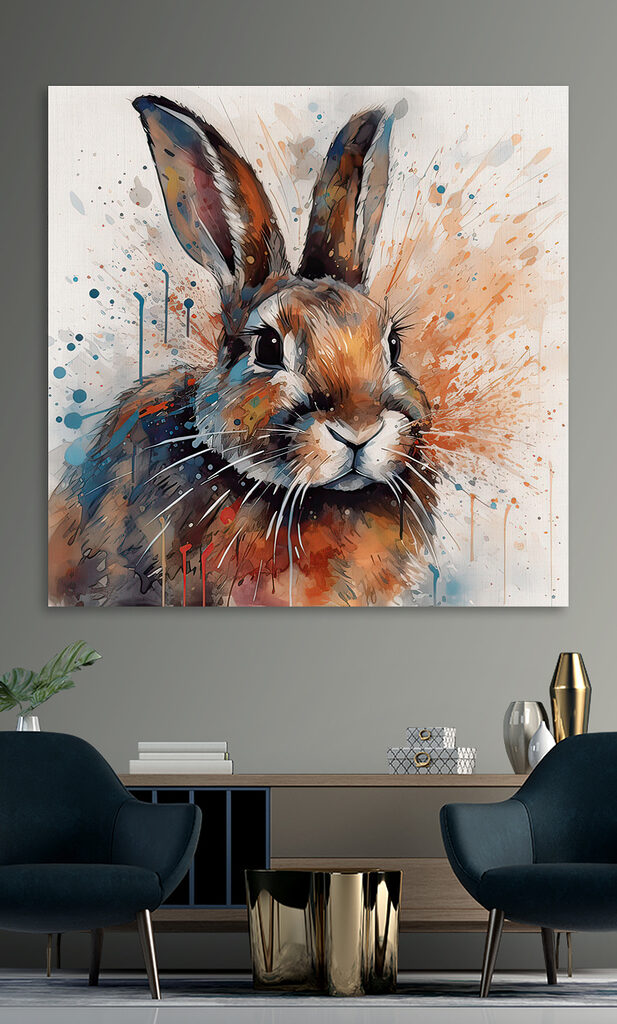 Rabbit with paint splashes Rabbit with paint splashes