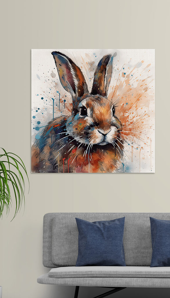 Rabbit with paint splashes Rabbit with paint splashes