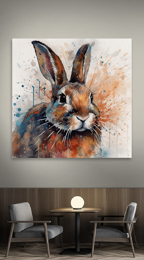 Rabbit with paint splashes Rabbit with paint splashes