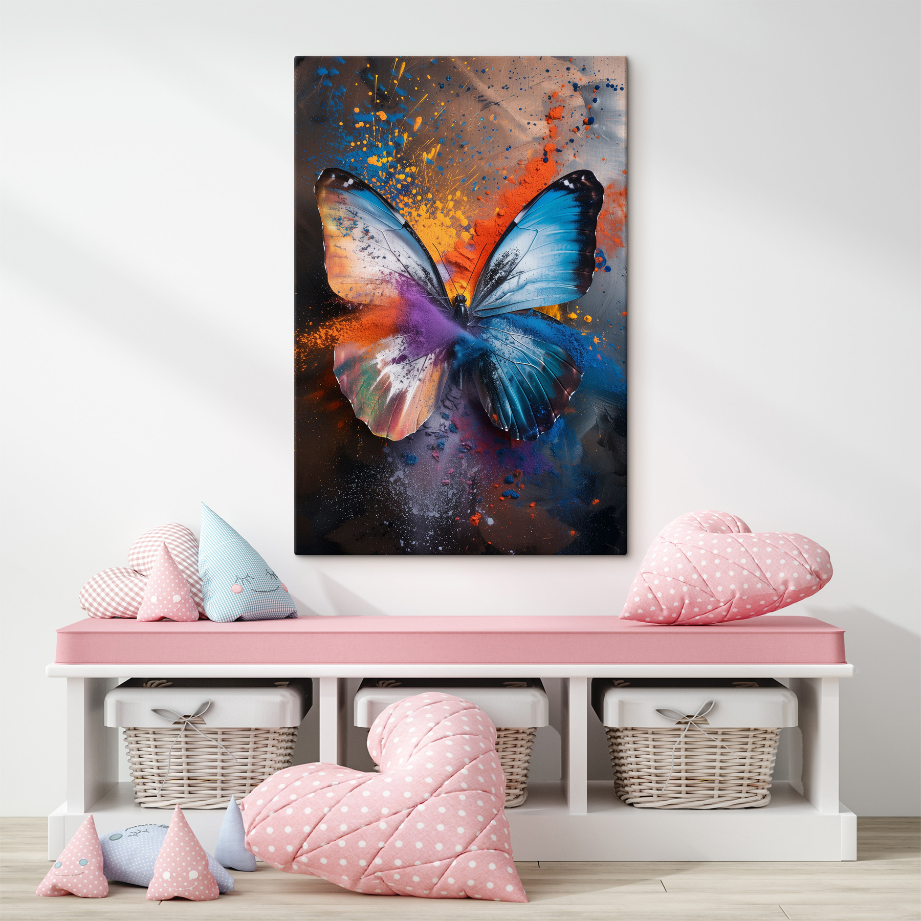 Butterfly with colorful powder Butterfly with colorful powder
