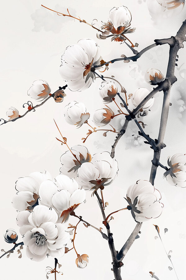 Close up of flowers on a branch
