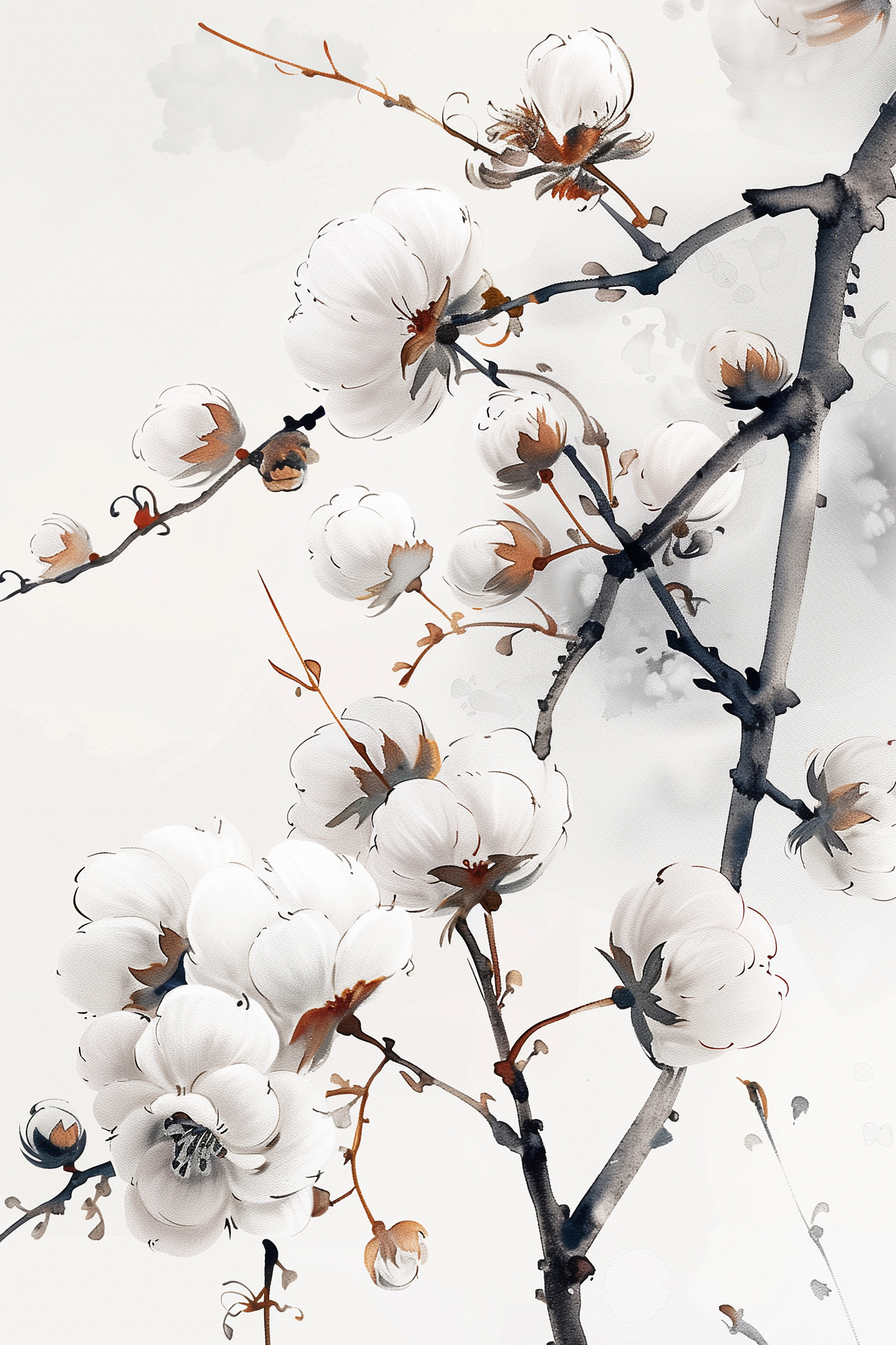 Close up of flowers on a branch