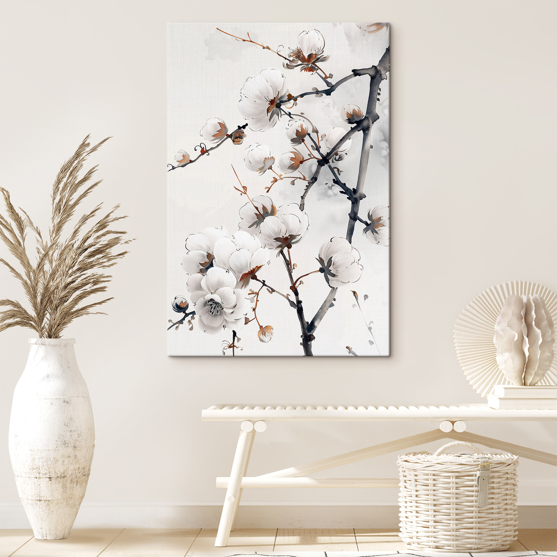 Close up of flowers on a branch