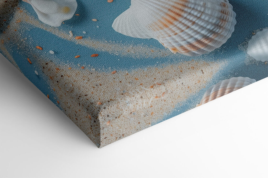 Group of shells and starfishes on a blue surface Group of shells and starfishes on a blue surface