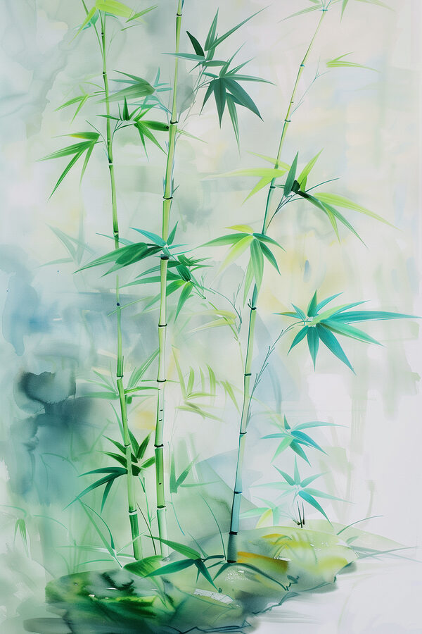 Painting of bamboo stems