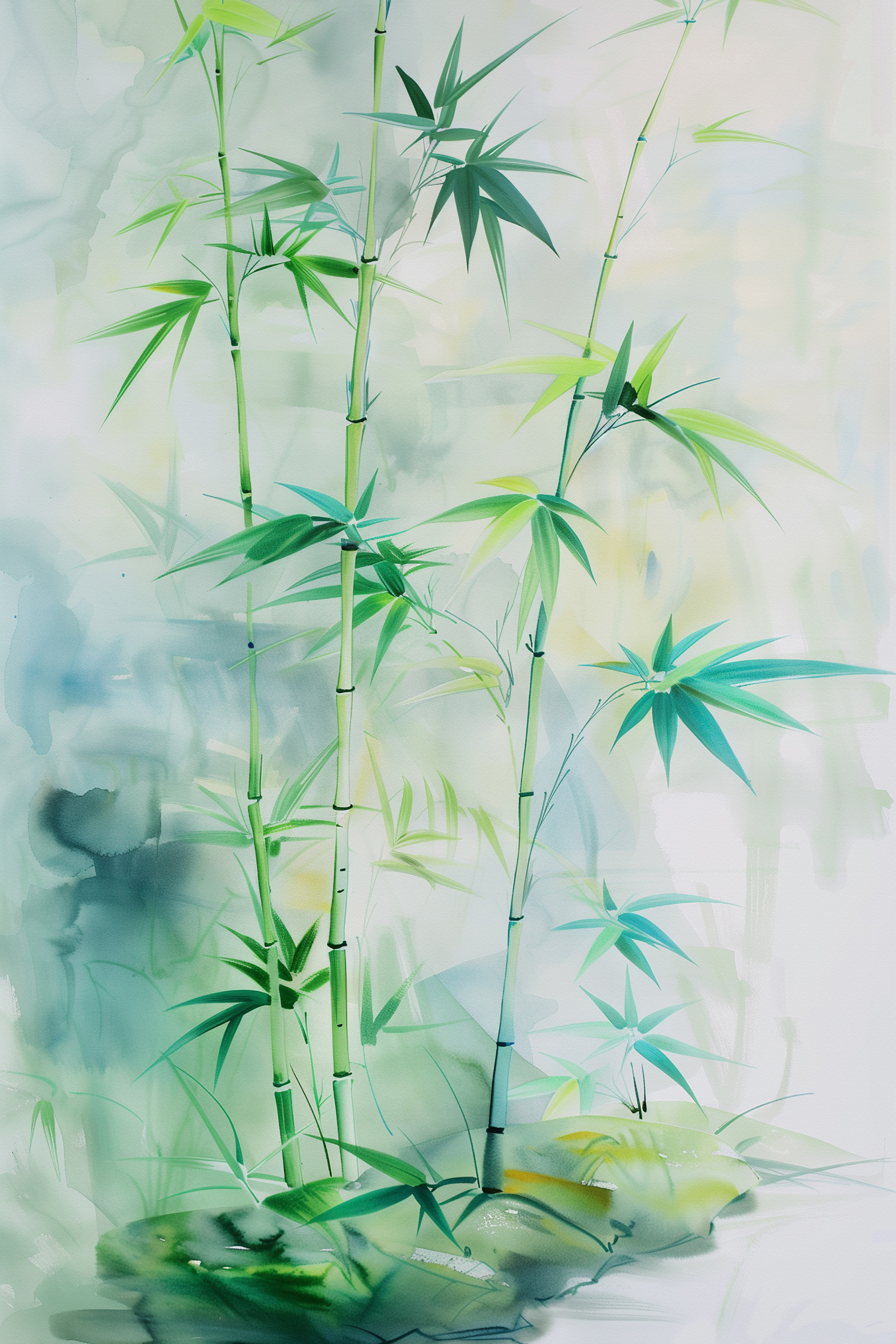 Painting of bamboo stems