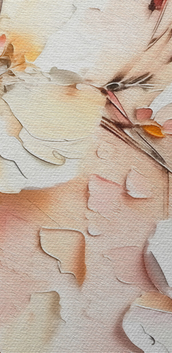 Painting of flowers on a white surface