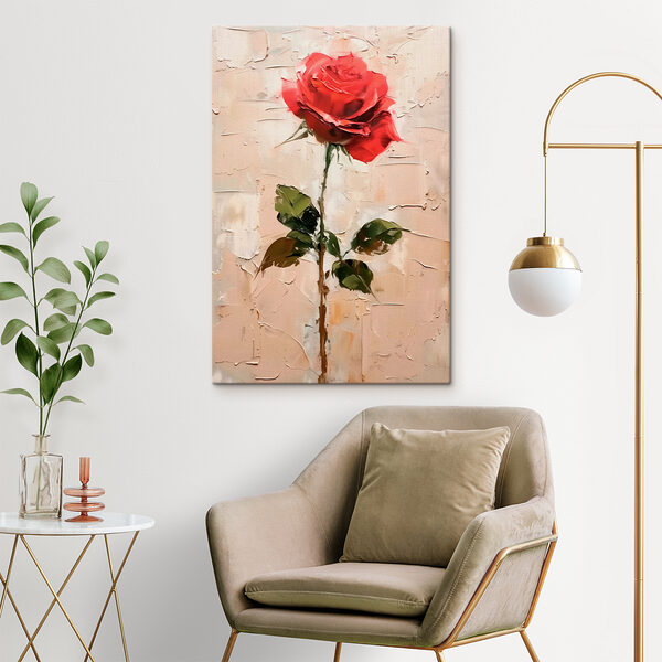 Quadri Dipinto raffigurante una rosa rossa (COD: s39839) Quadri Quadri Dipinto raffigurante una rosa rossa (COD: s39839)