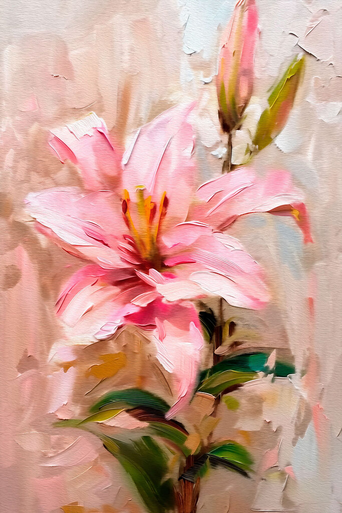 Painting of a pink flower Painting of a pink flower