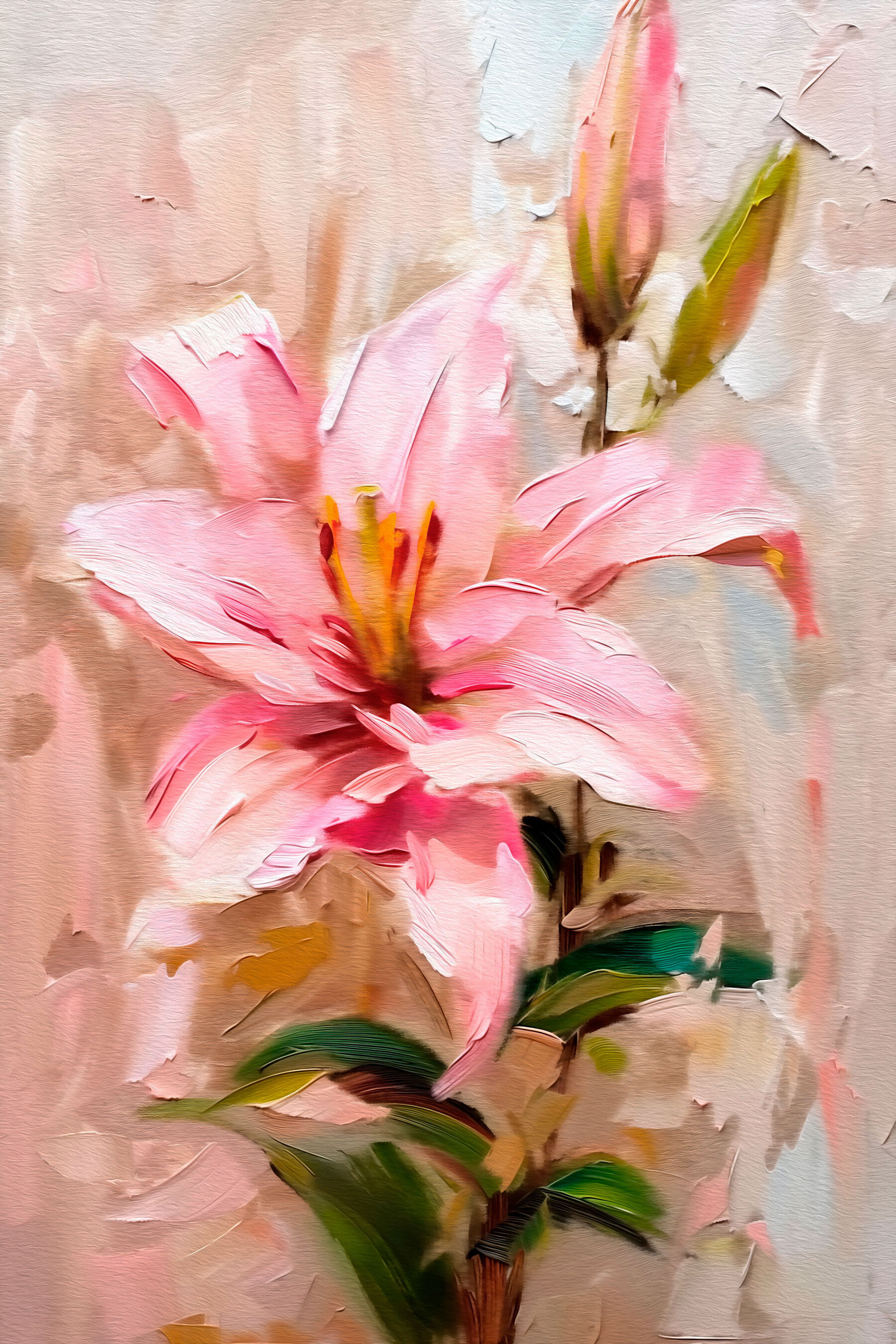 Painting of a pink flower Painting of a pink flower