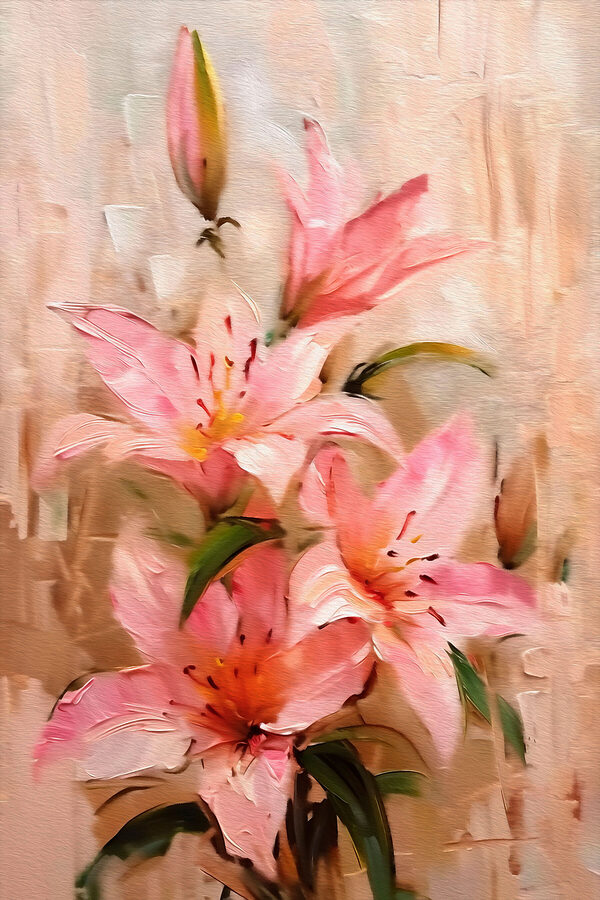 Painting of pink flowers