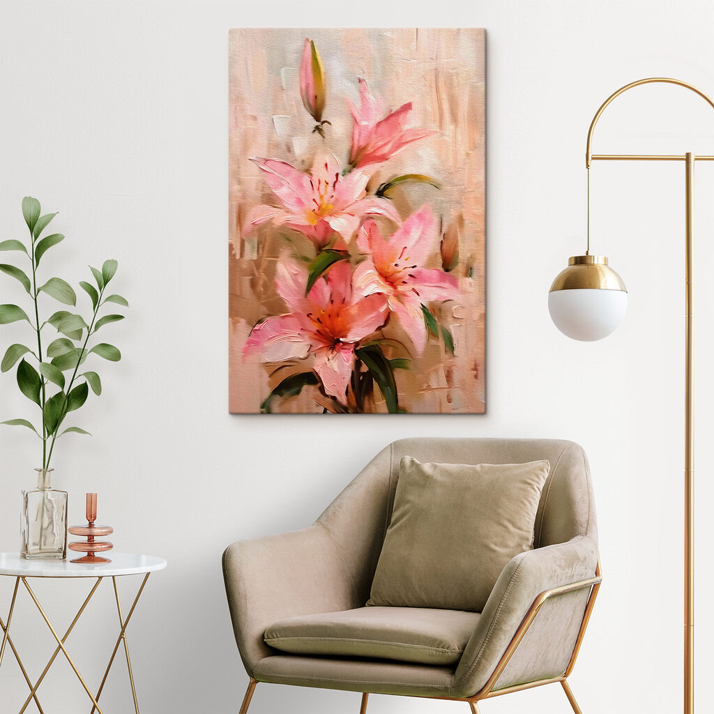Painting of pink flowers