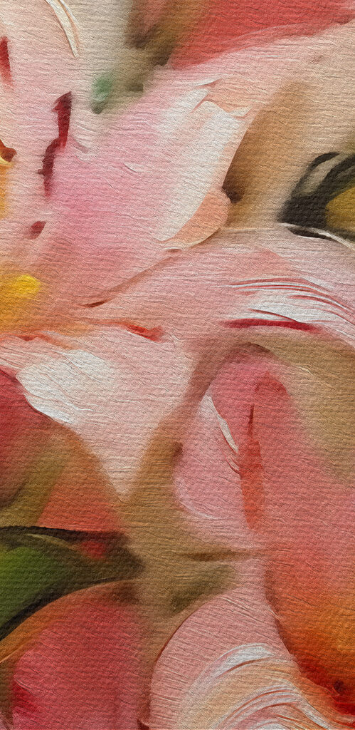 Painting of pink flowers