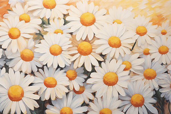 Group of white and yellow flowers