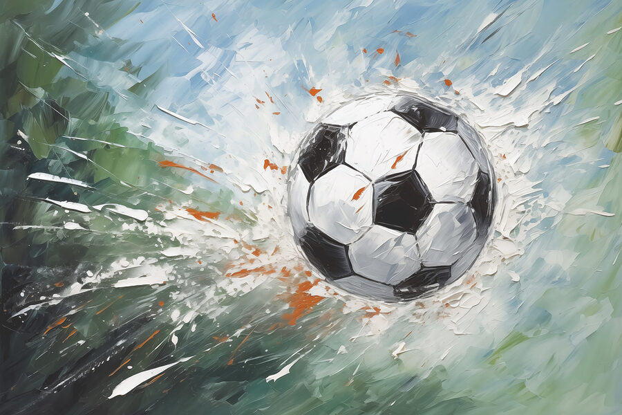 Pittura di un pallone da calcio Pittura di un pallone da calcio