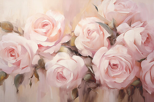 Pittura di rose rosa Pittura di rose rosa