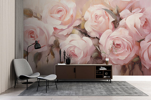 Pittura di rose rosa Pittura di rose rosa