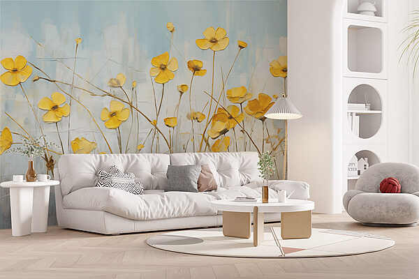 Pittura di fiori gialli Pittura di fiori gialli
