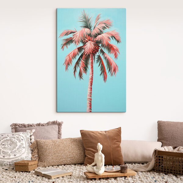 Palm tree with pink leaves Palm tree with pink leaves