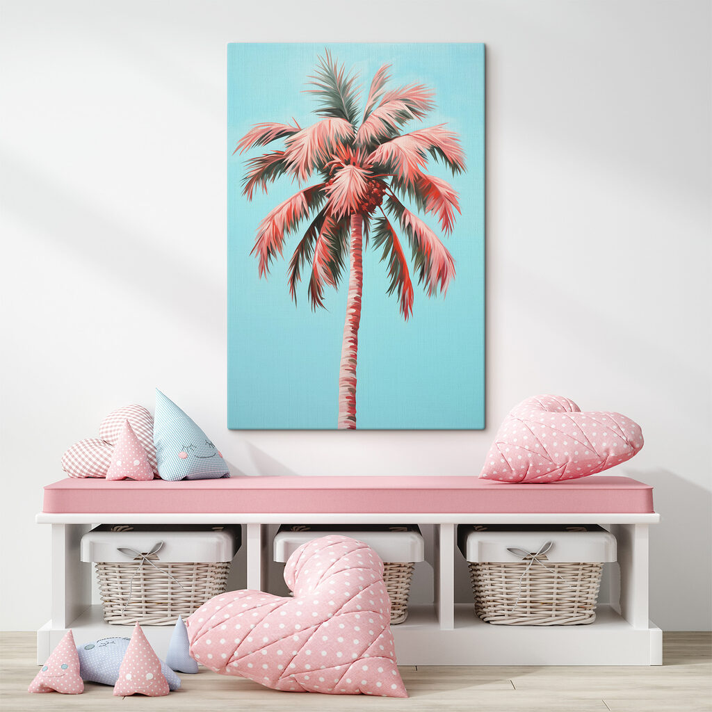 Palm tree with pink leaves Palm tree with pink leaves