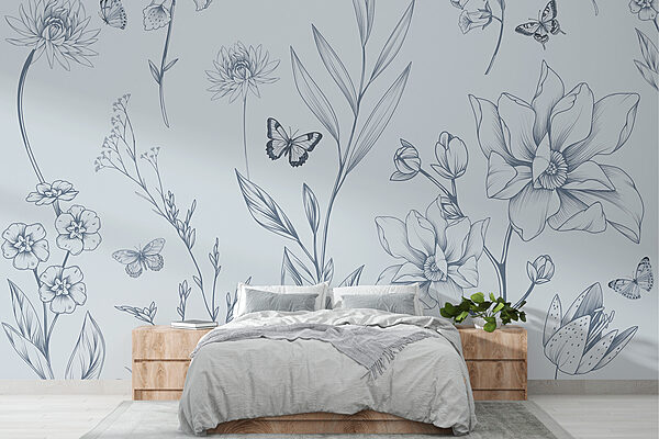 Disegno di fiori e farfalle Disegno di fiori e farfalle