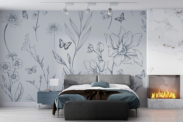 Disegno di fiori e farfalle Disegno di fiori e farfalle