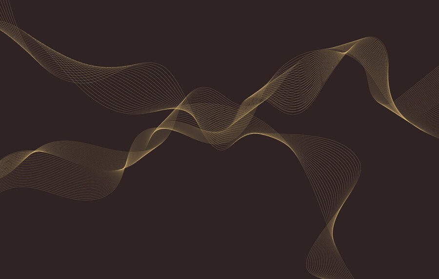 Linee eleganti e vorticose su sfondo scuro.