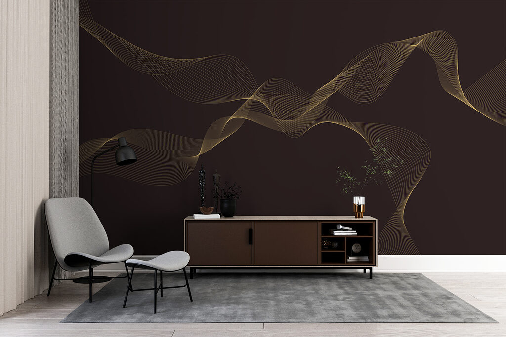 Elegant swirling lines on dark background