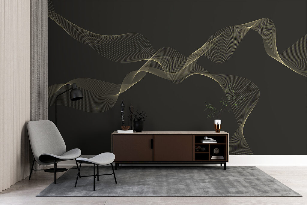 Flowing lines on dark background Flowing lines on dark background