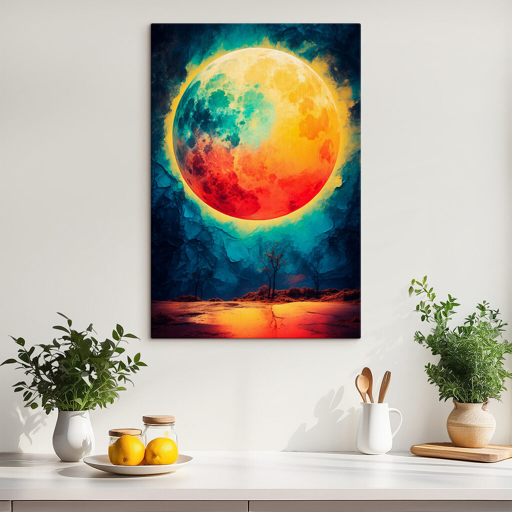 Red and yellow moon in the sky Red and yellow moon in the sky