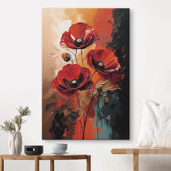 Quadri Dipinto di fiori rossi (COD: s39845) Quadri Quadri Dipinto di fiori rossi (COD: s39845)