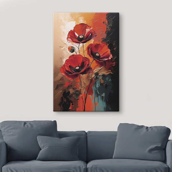 Painting of red flowers