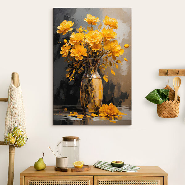 Quadri Quadri Vaso con fiori gialli (COD: s39853)