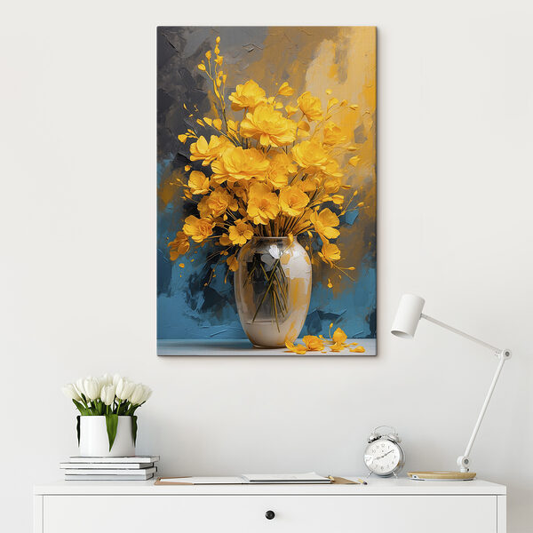 Quadri Quadri Vaso con fiori gialli (COD: s39854)
