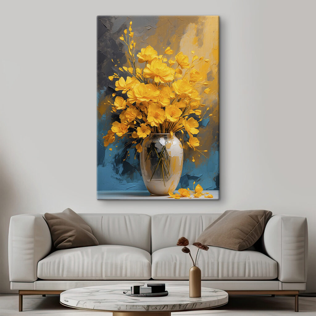 Vase with yellow flowers