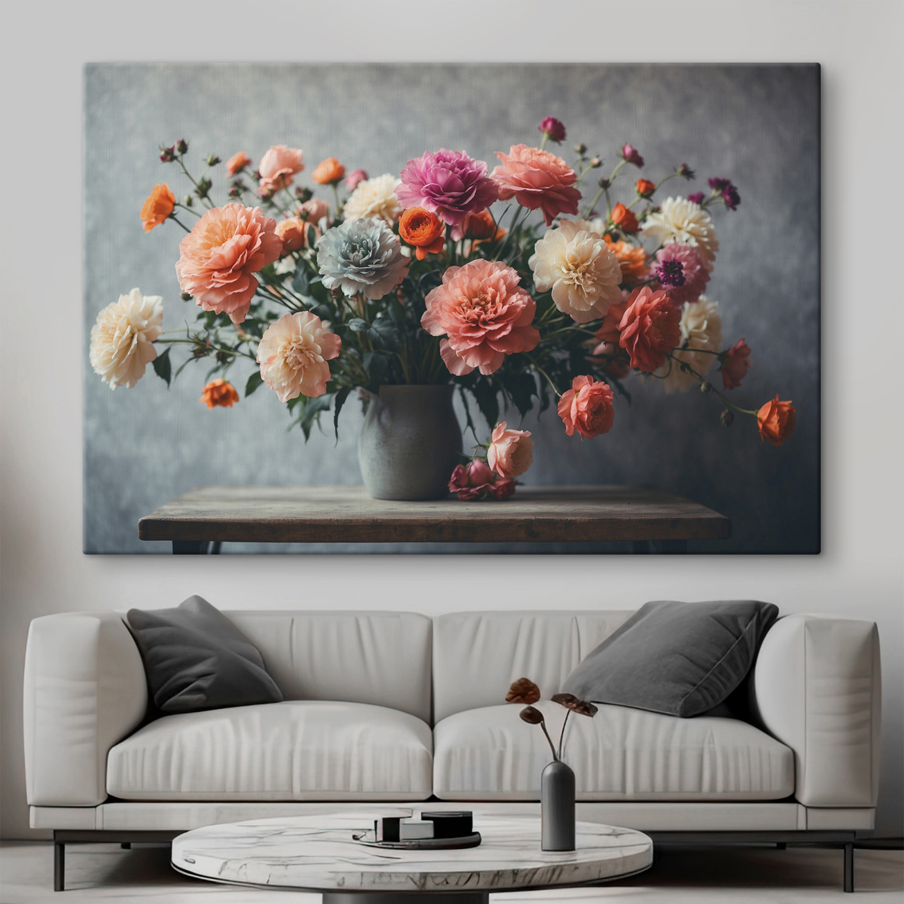 Vase of flowers on a table
