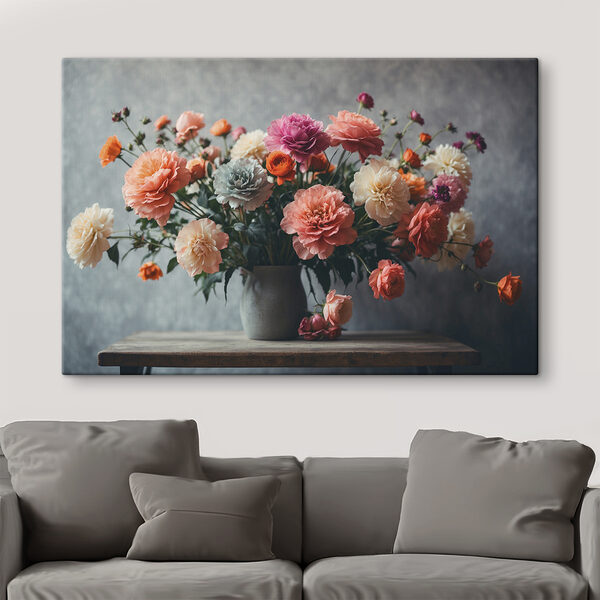 Vase of flowers on a table