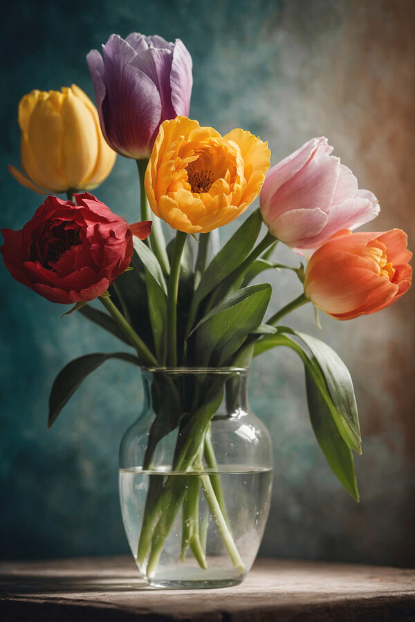 Vase of flowers with water