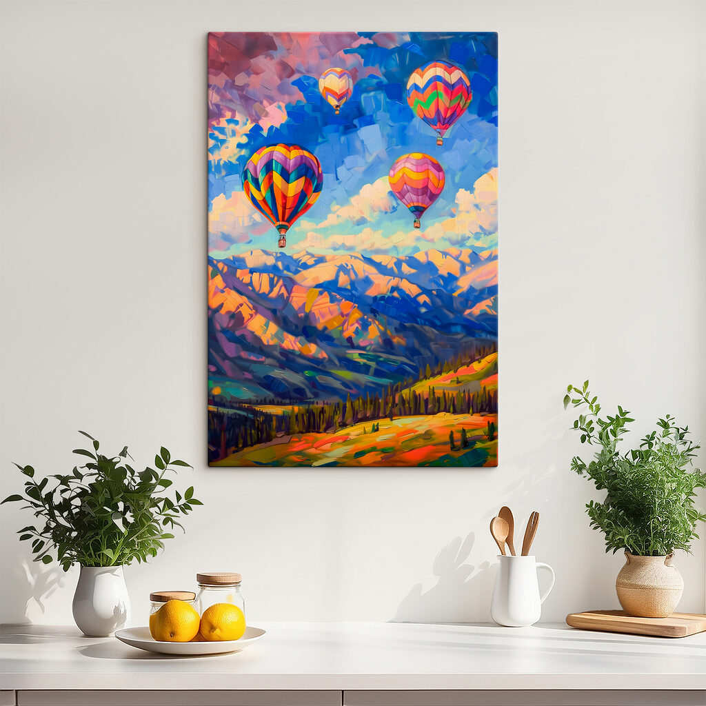 Group of hot air balloons in the sky