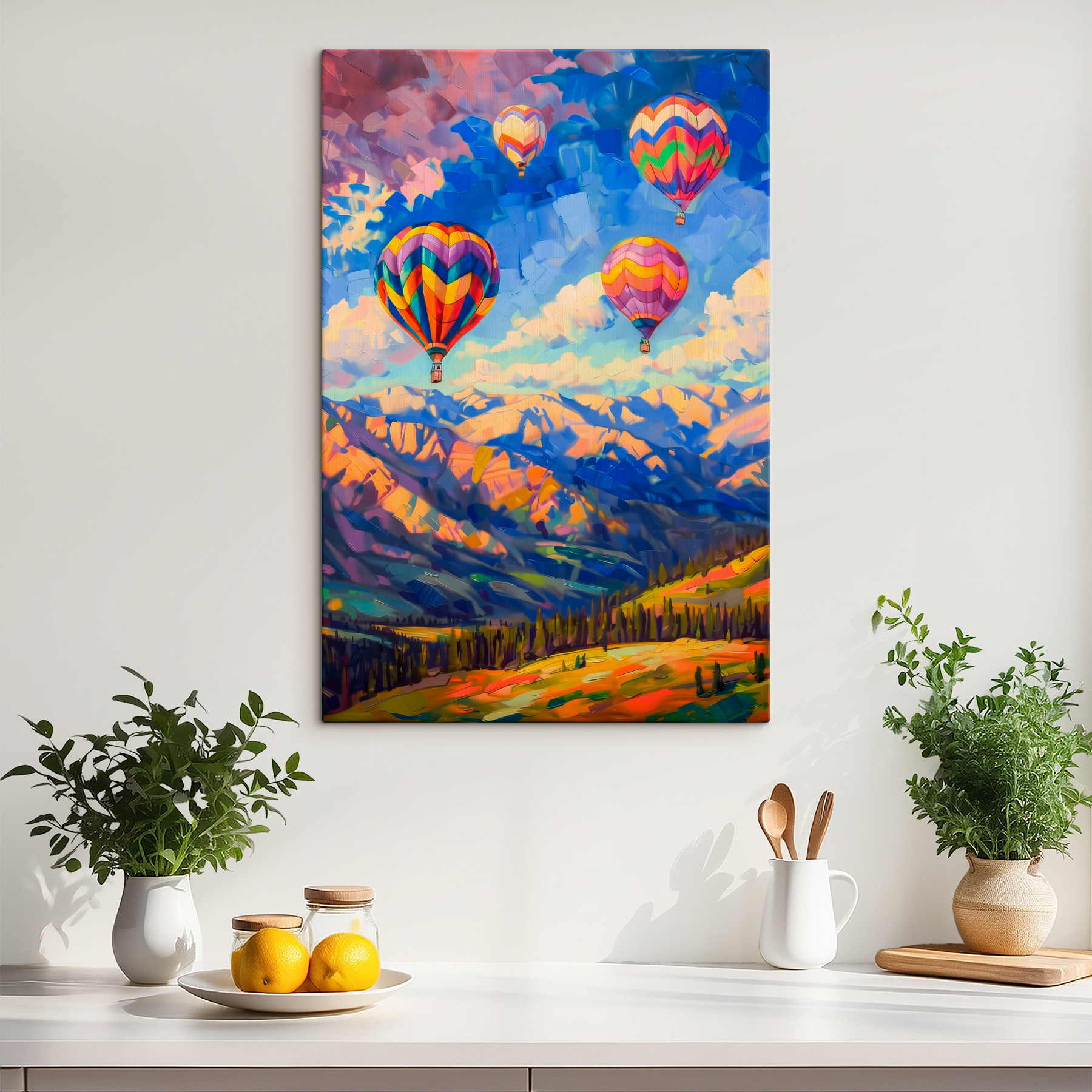 Group of hot air balloons in the sky