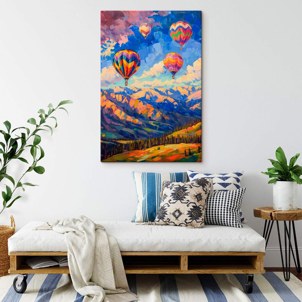 Group of hot air balloons in the sky
