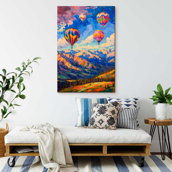 Group of hot air balloons in the sky